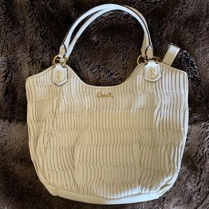 Coach Ashley Gathered Leather Shoulder Tote Bag